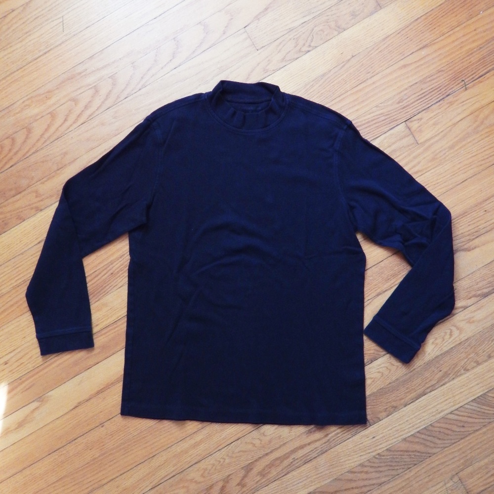 Croft & Barrow Men's Black Mockneck Shirt Sz M